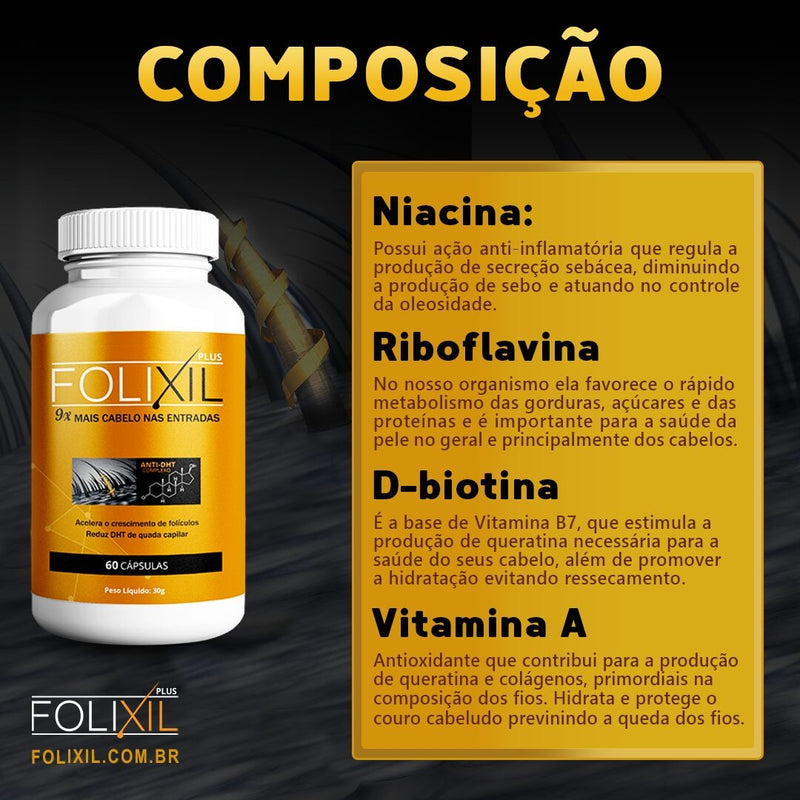 Folixil - Compre 1 Leve 2 - Recupere Seus Lindos Cabelos