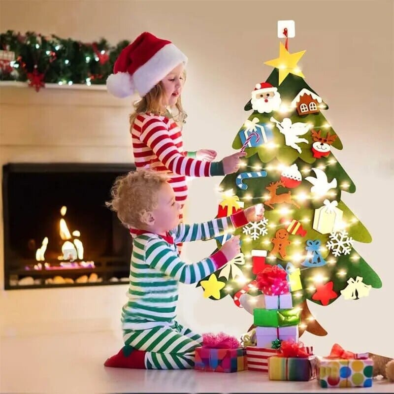 Árvore de Natal Montessori (Com 32 Enfeites) + Brinde Pisca Pisca - Oferta Somente Hoje