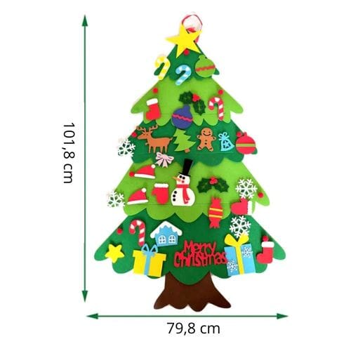 Árvore de Natal Montessori (Com 32 Enfeites) + Brinde Pisca Pisca - Oferta Somente Hoje