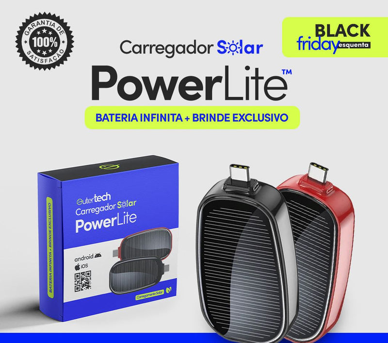 Carregador Solar PowerLite + Brinde Exclusivo - Oferta Somente Hoje