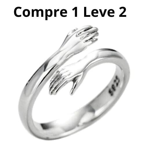 Compre 1 Leve 2 - Anel Do Abraço Em Prata (Regulável) - Oferta Somente Hoje