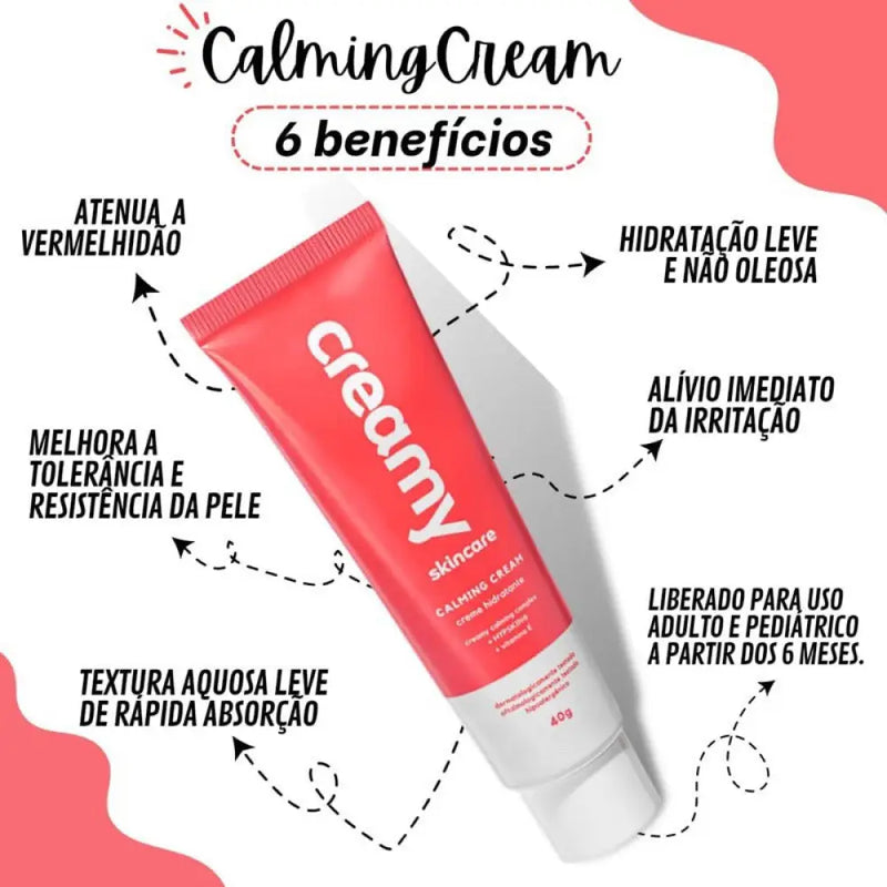 Creme Hidratante: Calm Cream Creamy 40 ml + 2 Brindes e Frete Off