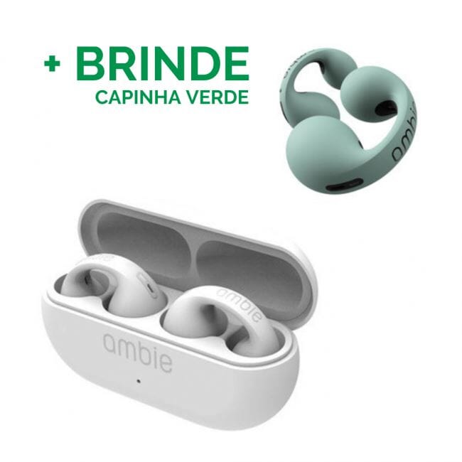 Fone de Ouvido Sem Fio por Condução Óssea - Ambie™ (+CAPINHA DE BRINDE)