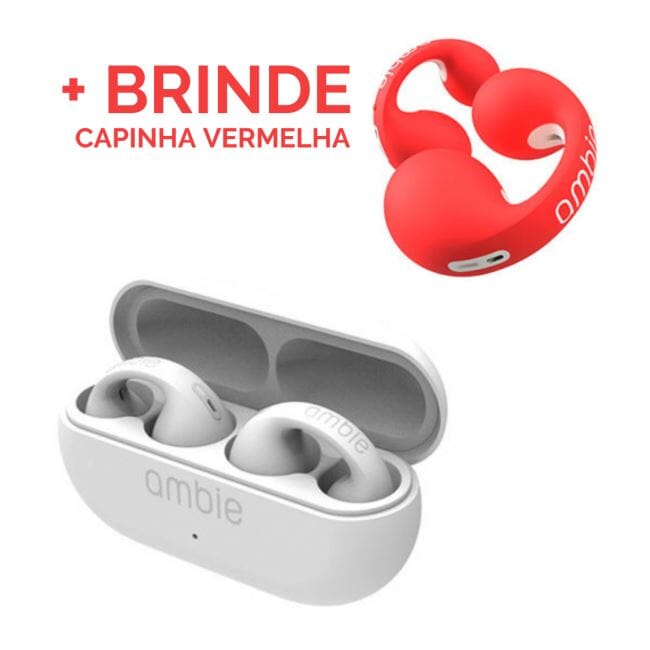 Fone de Ouvido Sem Fio por Condução Óssea - Ambie™ (+CAPINHA DE BRINDE)