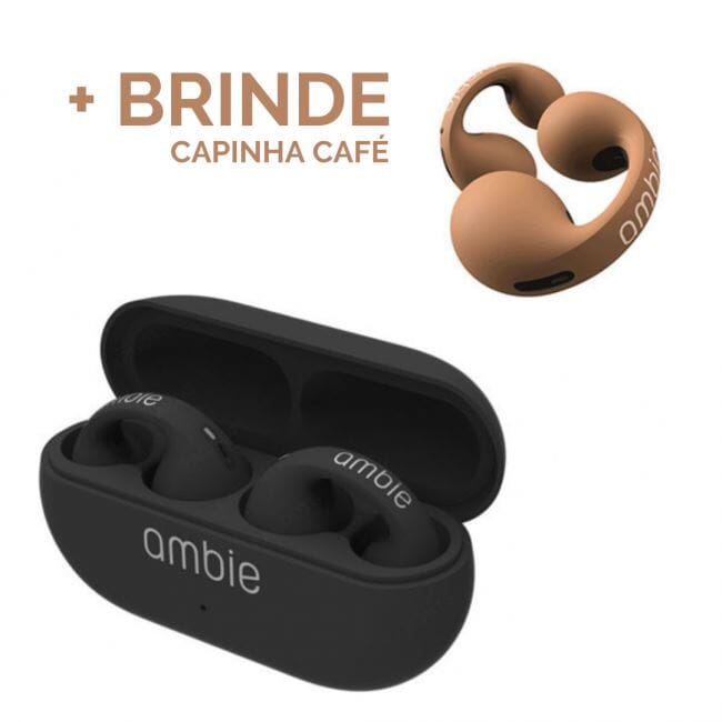 Fone de Ouvido Sem Fio por Condução Óssea - Ambie™ (+CAPINHA DE BRINDE)