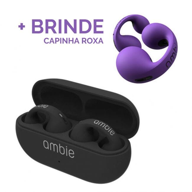 Fone de Ouvido Sem Fio por Condução Óssea - Ambie™ (+CAPINHA DE BRINDE)