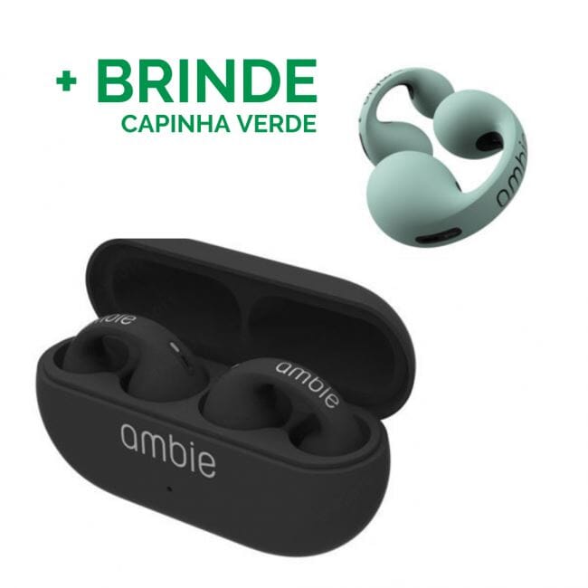 Fone de Ouvido Sem Fio por Condução Óssea - Ambie™ (+CAPINHA DE BRINDE)