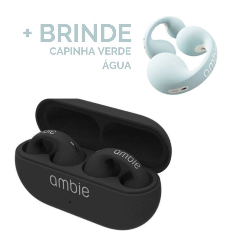 Fone de Ouvido Sem Fio por Condução Óssea - Ambie™ (+CAPINHA DE BRINDE)