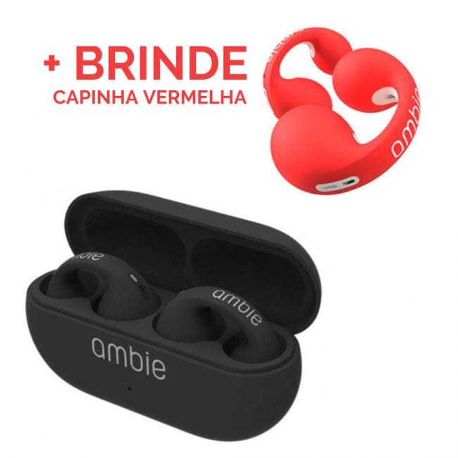 Fone de Ouvido Sem Fio por Condução Óssea - Ambie™ (+CAPINHA DE BRINDE)