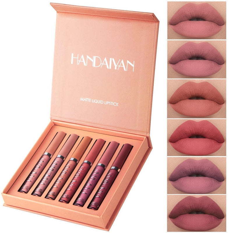 Kit 6 Batons Beauty Lip Handaiyan - 16h De Duração + Brinde - Oferta Somente Hoje