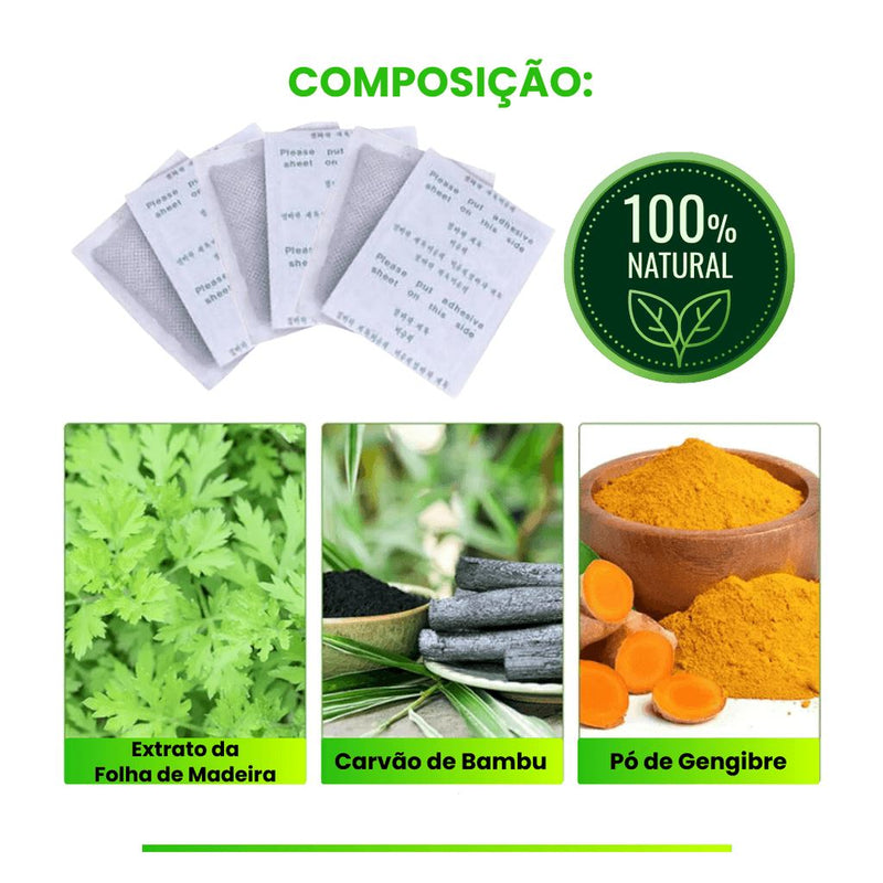 Kit Adesivo Kinoki - Elimina Dores, Inchaços e Desintoxica - 100% Natural