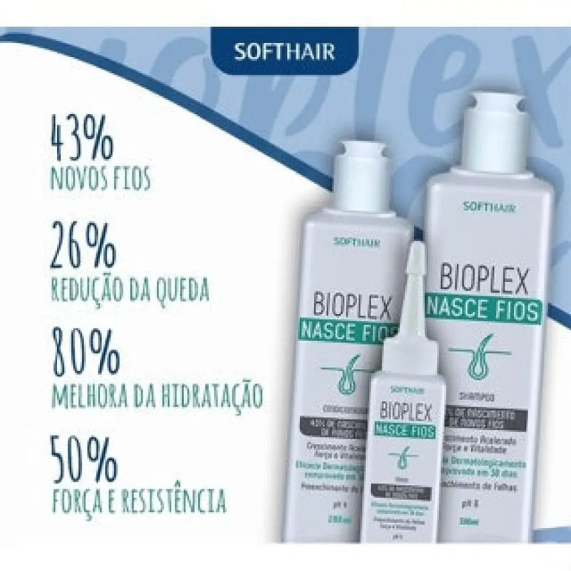 Kit Bioplex Nasce Fios e Antiqueda Tratamento Capilar (Shampoo, Condicionador e Tônico)