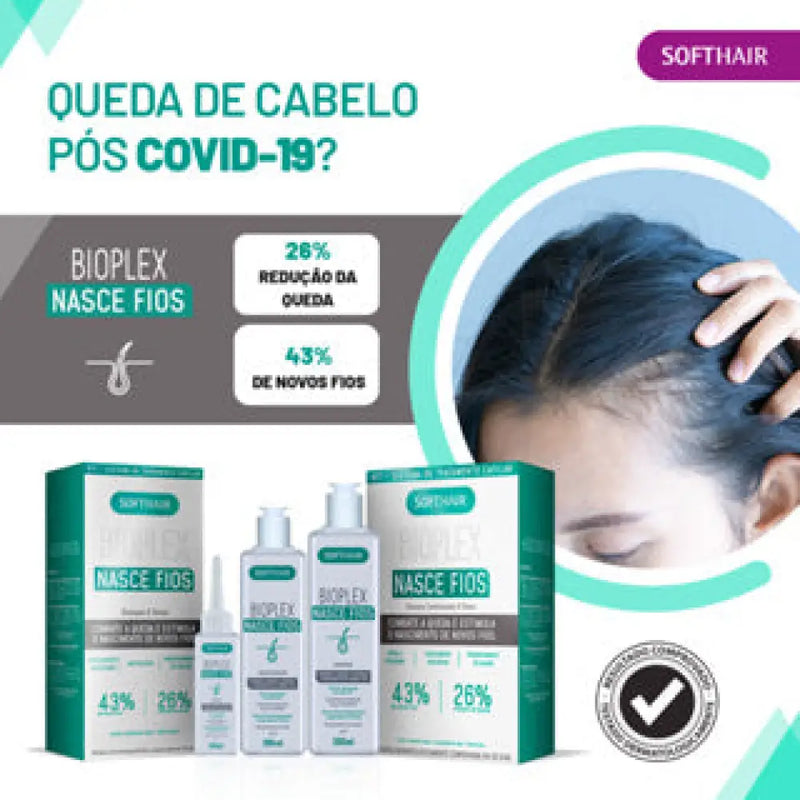 Kit Bioplex Nasce Fios e Antiqueda Tratamento Capilar (Shampoo, Condicionador e Tônico)