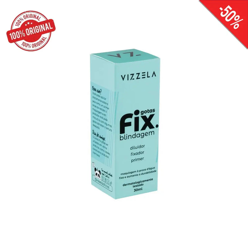 Kit Gotas Fix Diluidor Blindagem + Fixador Maquiagem Real Fix Vizzela