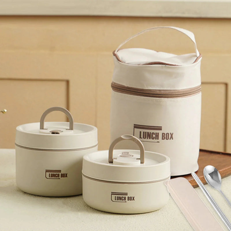 Kit Potes Térmicos Lunchbox + Lancheira e Talheres Grátis