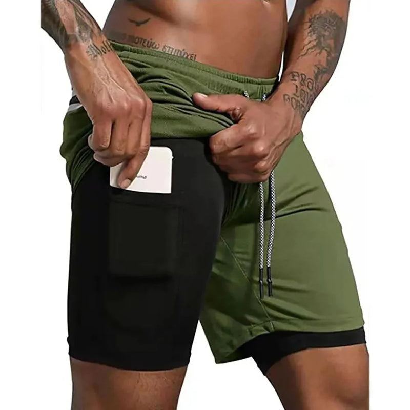 Compre 1 Leve 2 - Shorts Dry-Fit Com Bolso Intertno + Brinde - Frete Grátis