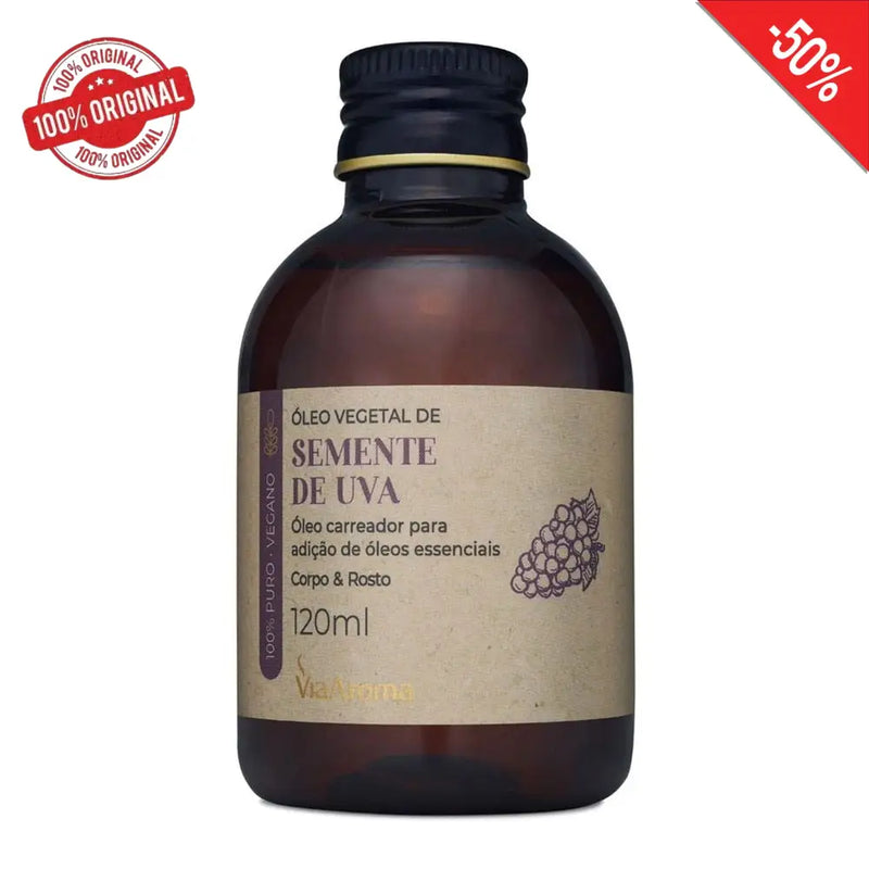 Óleo de Semente de Uva 100% Puro - 120 ml - Nutrição e Hidratação + 2 Brindes