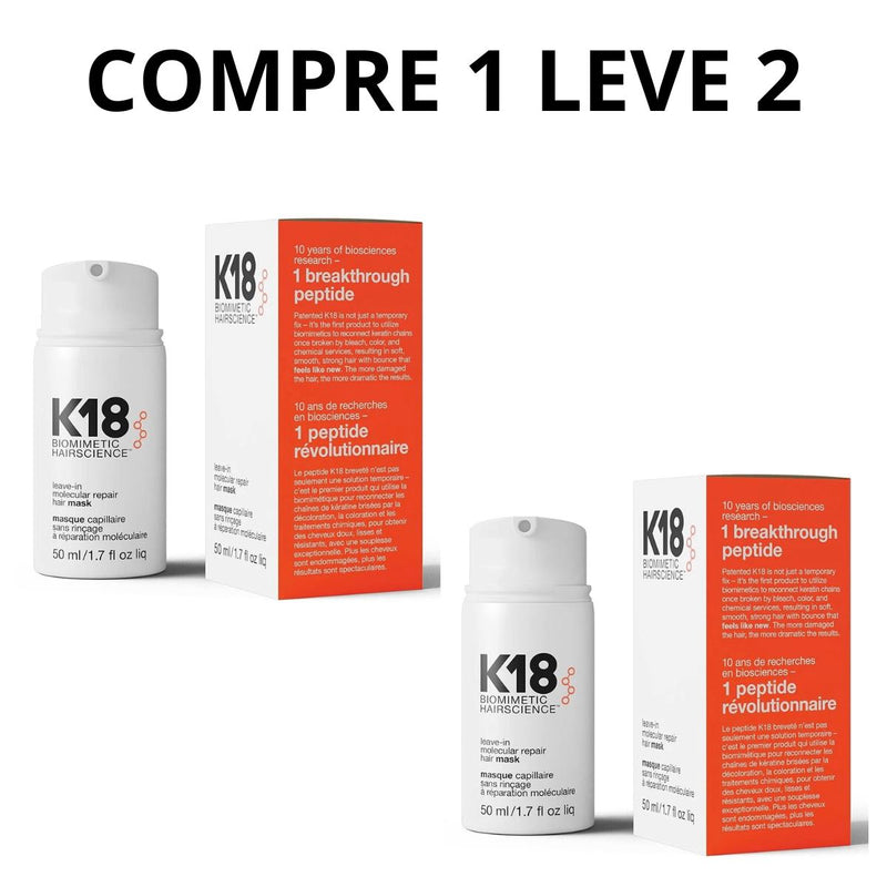 Promoção Compre 1 Leve 2 - K18 - Máscara Capilar de Reparação Instantânea + Brinde