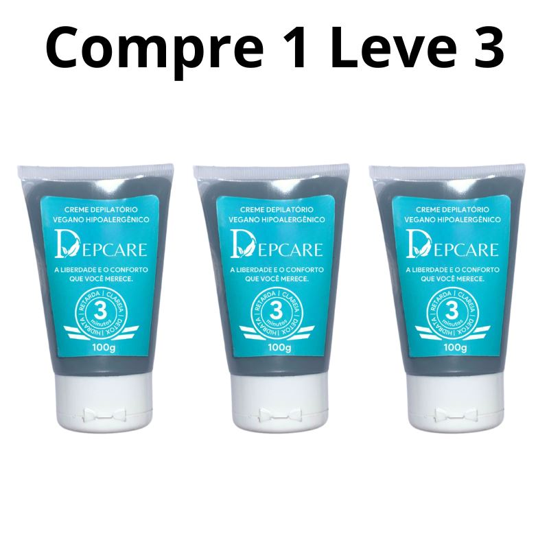 Promoção Compre 1 Leve 3 - Depcare Creme Depilatório Vegano Hipoalergênico 100g