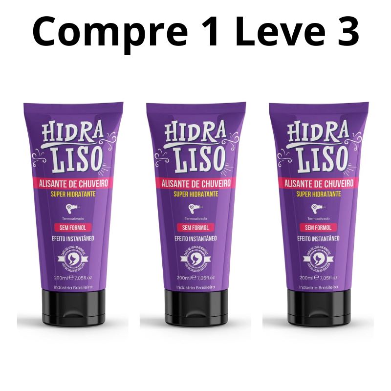 Promoção Compre 1 Leve 3 - Hidraliso Progressiva De Chuveiro Sem Formol 200ml