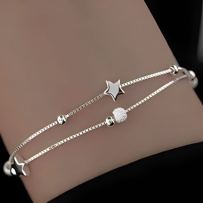 Pulseira Charm Estrelas Prata 925