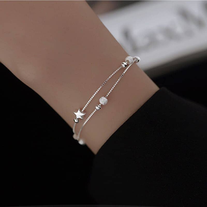 Pulseira Charm Estrelas Prata 925