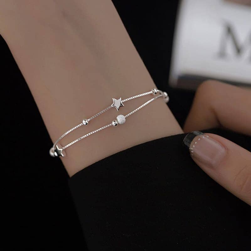 Pulseira Charm Estrelas Prata 925