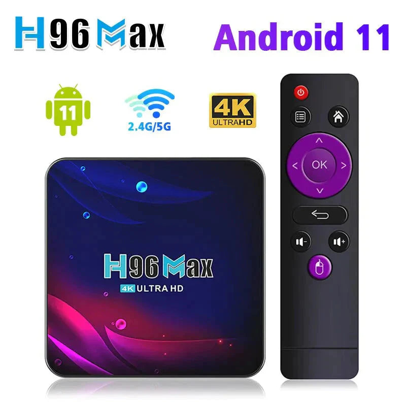 TV Box Android IPTV H96 Max 4K + Brinde - Oferta Somente Hoje