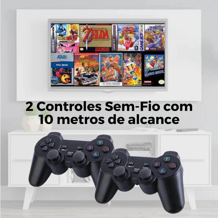 Video Game Stick Retrô 4K - 10.000 Jogos + 2 Controles