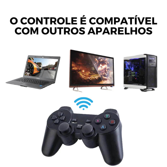 Video Game Stick Retrô 4K - 10.000 Jogos + 2 Controles